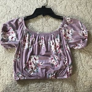 purple crop top